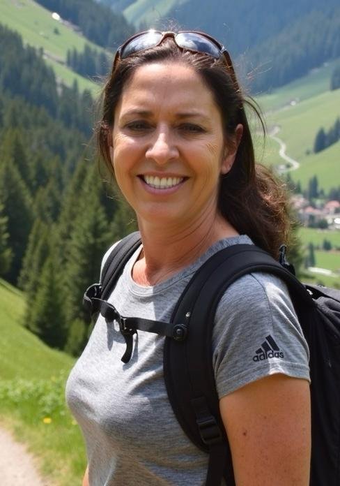 Rhonda L.C. Hull hiking in the Swiss Alps