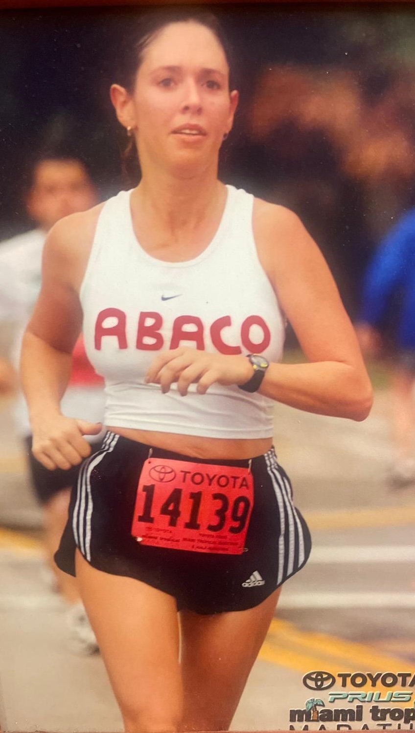 Rhonda L.C. Hull running her first Miami Marathon