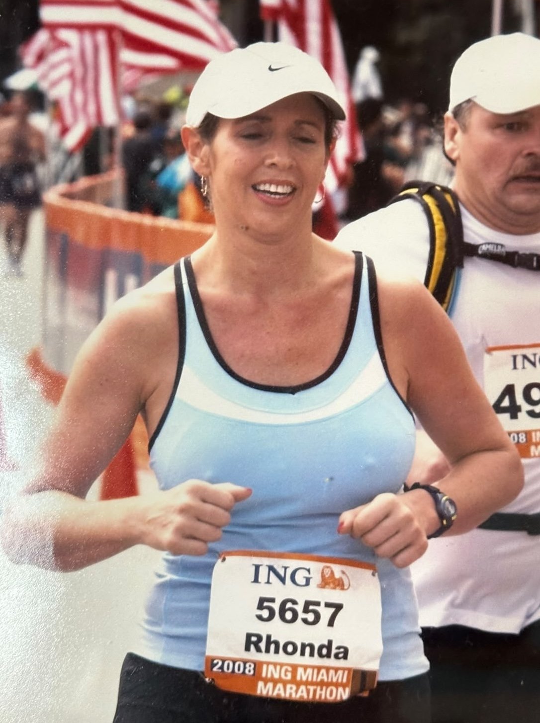 Rhonda L.C. Hull running the Miami Marathon, 2008