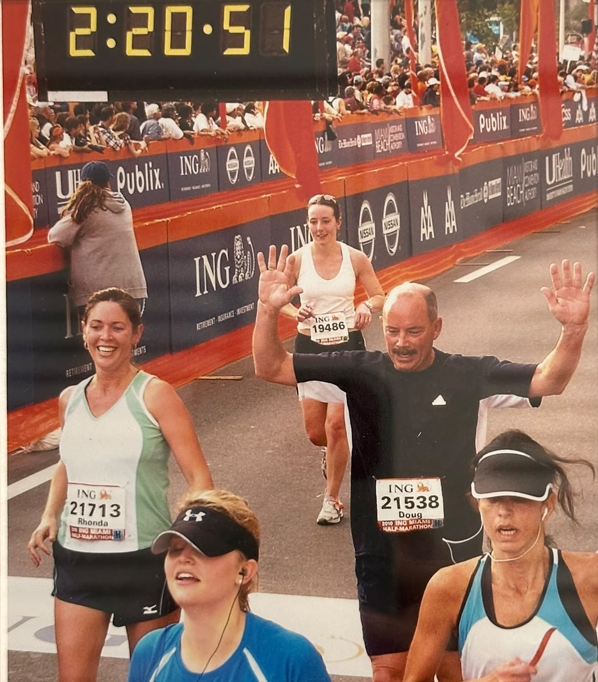 Rhonda L.C. Hull running the Miami Marathon, 2010