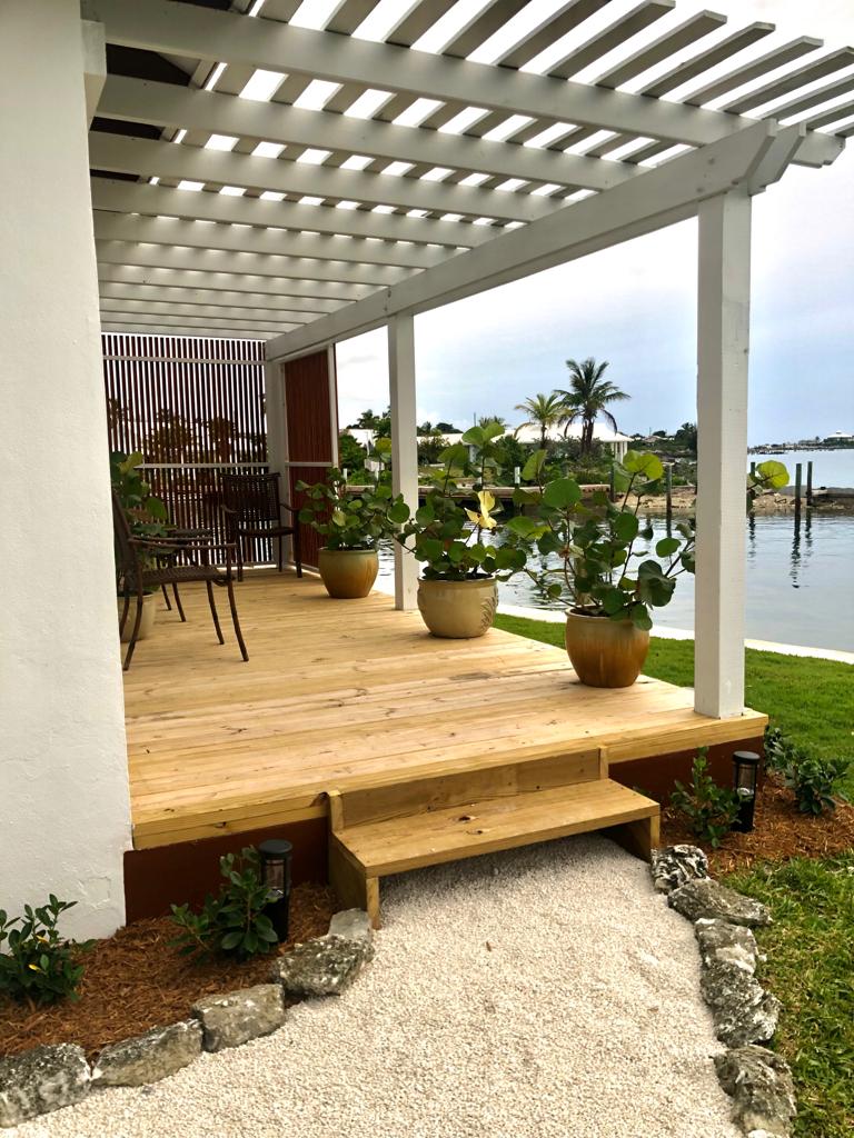 The deck at Orange House, Abaco
